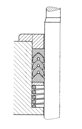 PTFE-сальник с V-образными манжетами.